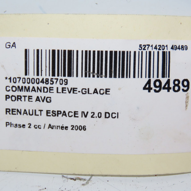 Commande lève-glace porte avant gauche occasion RENAULT ESPACE IV Phase 2 03-2006->07-2012 2.0 DCI 150ch 8200015089 4