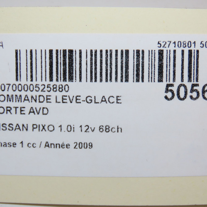 Commande lève-glace porte avant droite occasion NISSAN PIXO Phase 1 05-2009->... 1.0i 12v 68ch 254114A00D 4