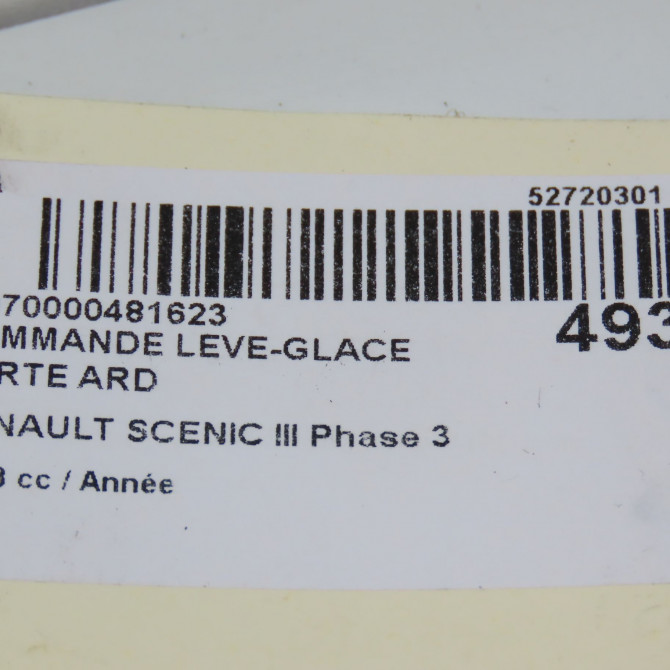 Commande leve-glace porte arrière droite occasion RENAULT SCENIC III Phase 3 04-2013->... 254010003R 4