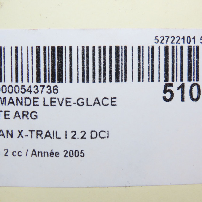 Commande leve-glace porte arrière gauche occasion NISSAN X-TRAIL I Phase 2 01-2004->11-2007 2.2 DCI 5