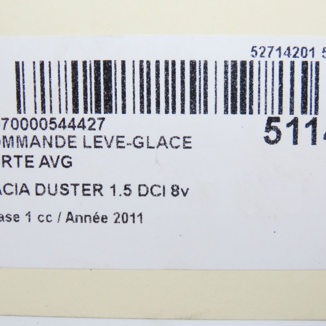 Commande lève-glace porte avant gauche occasion DACIA DUSTER Phase 1 03-2010->12-2013 1.5 DCI 8v 110ch 4