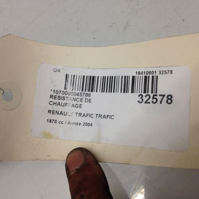 Resistance de chauffage occasion RENAULT TRAFIC II Phase 1 10-2001->08-2006 1.9 DCI 82ch 7701050325 5