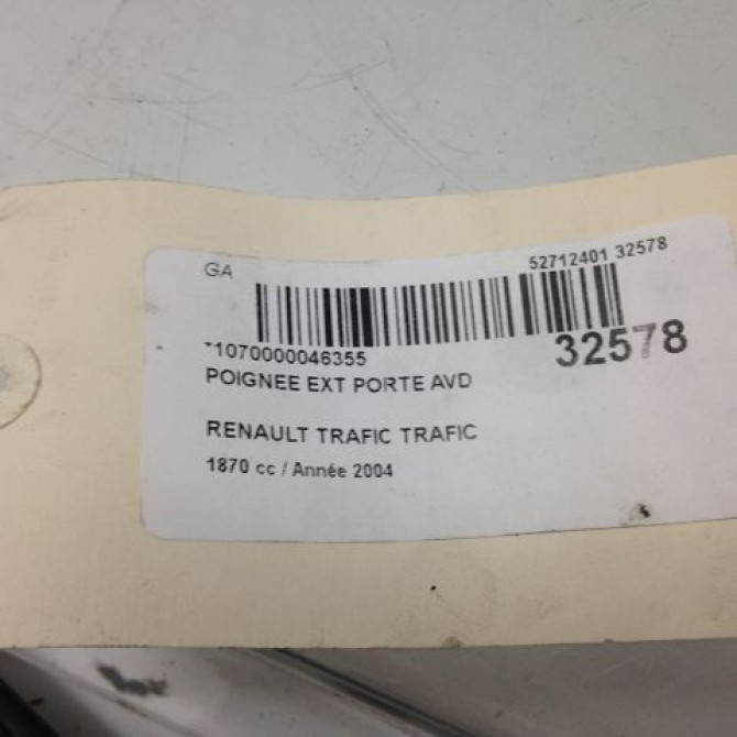 Poignee ext porte avd occasion RENAULT TRAFIC II Phase 1 10-2001->08-2006 1.9 DCI 82ch 805064407R 4