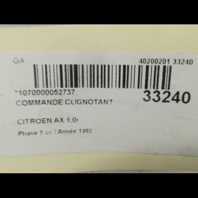 Commande clignotant occasion CITROEN AX Phase 1 01-1987->06-1991 1.0i 625359 4