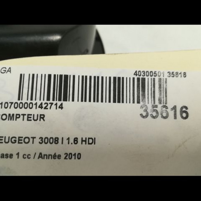 Compteur occasion PEUGEOT 3008 I Phase 1 04-2009->12-2013 1.6 HDI 110ch 9810462780 3