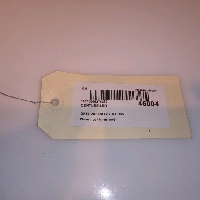 Ceinture arrière droite occasion OPEL ZAFIRA I Phase 1 03-1999->07-2005 2.2 DTI 16v 125ch 13120732 4