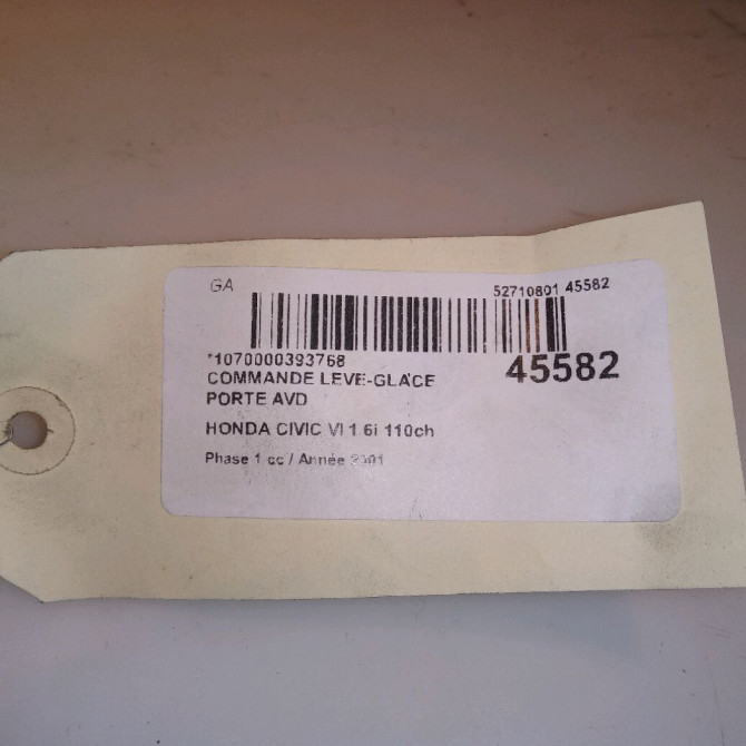 Commande lève-glace porte avant droite occasion HONDA CIVIC VI Phase 1 03-2001->12-2003 1.6i 110ch 35760S6A003ZC 5