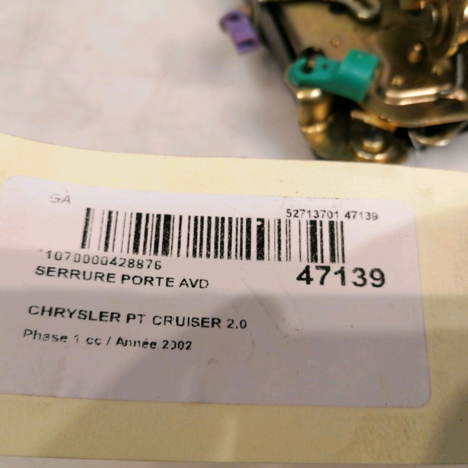 Serrure porte avd occasion CHRYSLER PT CRUISER Phase 1 09-2000->12-2005 2.0 141ch 5027960AB 3