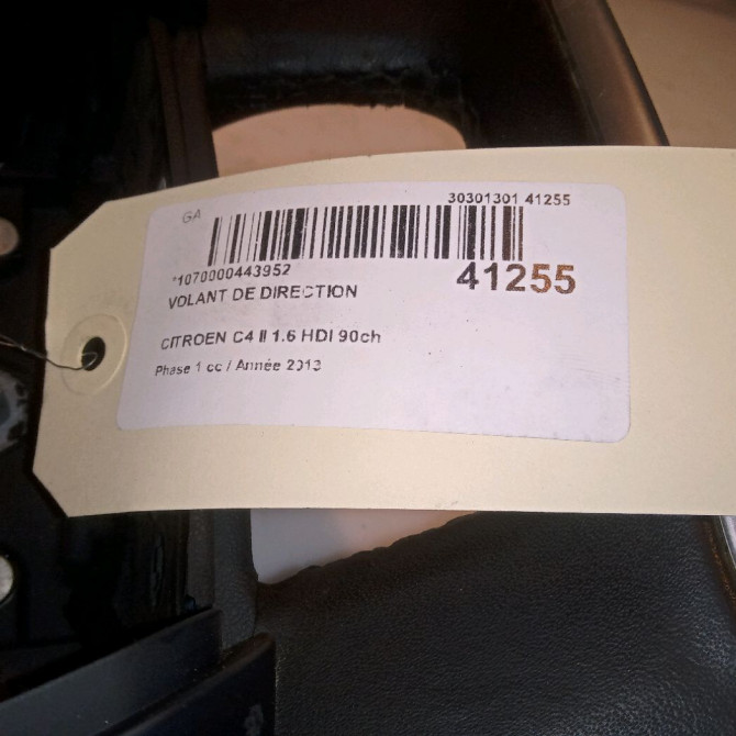 Volant de direction occasion CITROEN C4 II Phase 1 10-2010->01-2015 1.6 HDI 90ch 4109QT 4