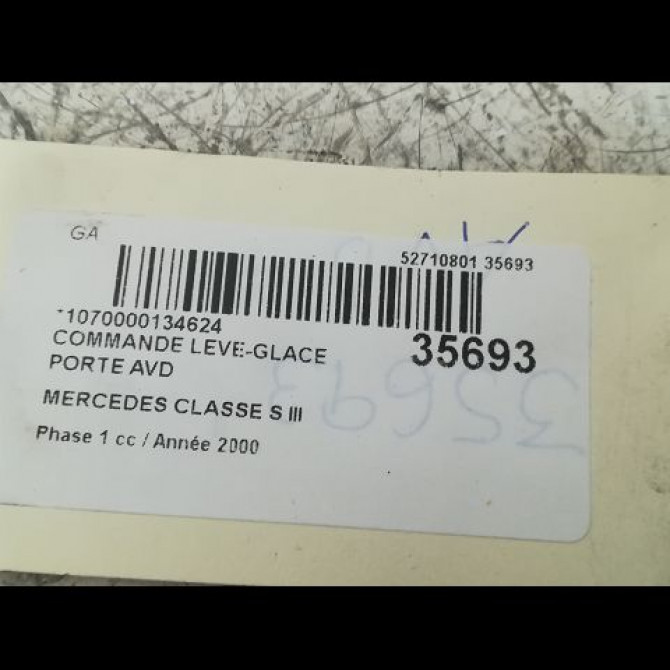 Commande lève-glace porte avant droite occasion MERCEDES CLASSE S III Phase 1 10-1998->09-2005 S600 367ch 22082012107C45 3