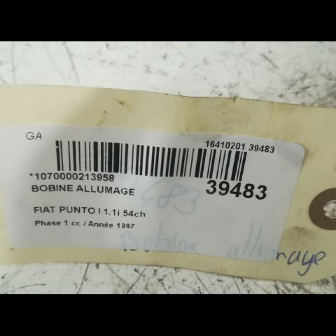 Bobine allumage occasion FIAT PUNTO I Phase 1 11-1993->10-1999 1.1i 54ch 46548037 3