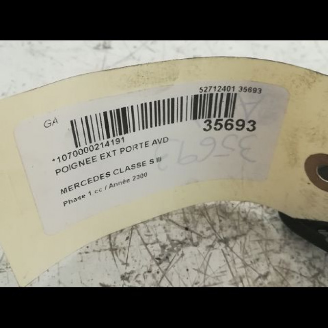 Poignee ext porte avd occasion MERCEDES CLASSE S III Phase 1 10-1998->09-2005 S600 367ch 22076014709999 3