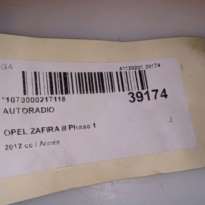 Autoradio occasion OPEL ZAFIRA III Phase 1 11-2011->... 22836293 8