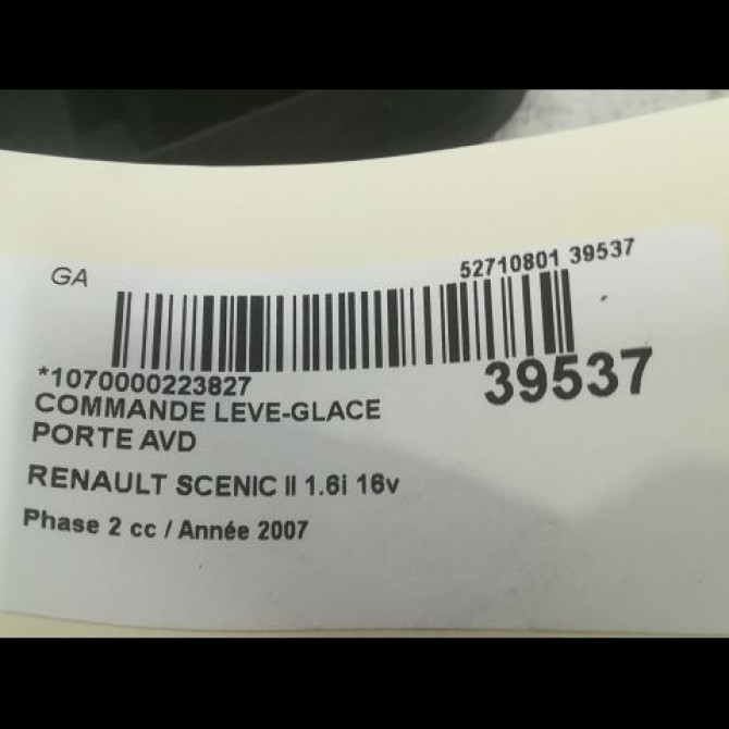 Commande lève-glace porte avant droite occasion RENAULT SCENIC II Phase 2 09-2006->04-2009 1.6i 16v 8200315027 3
