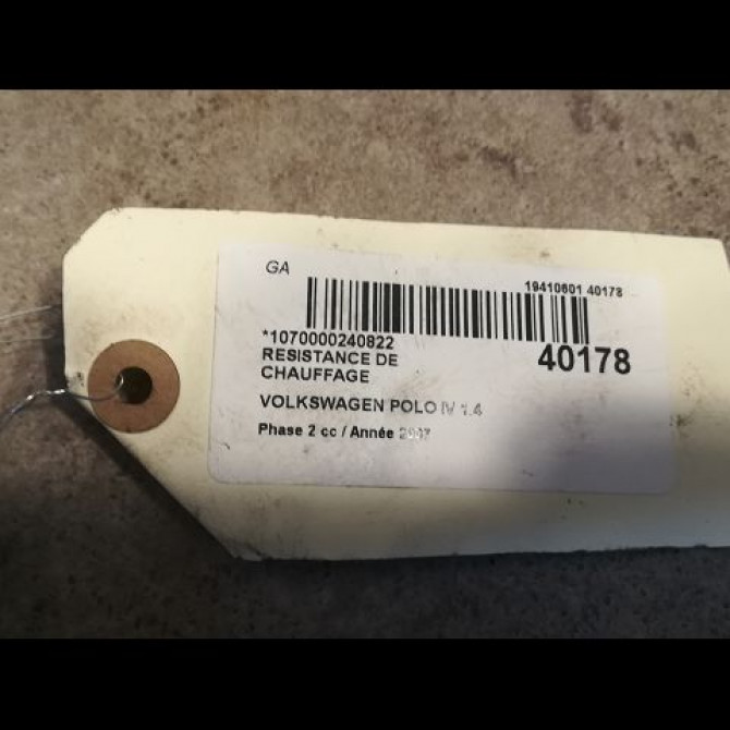 Resistance de chauffage occasion VOLKSWAGEN POLO IV Phase 2 05-2005->09-2009 1.4 TDI 80ch 3