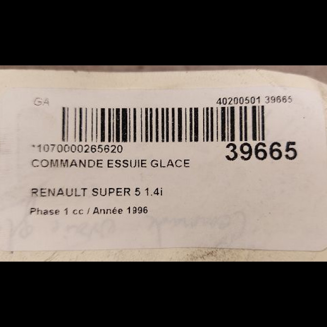 Commande essuie glace occasion RENAULT SUPER 5 Phase 1 10-1984->12-1996 1.4i 3