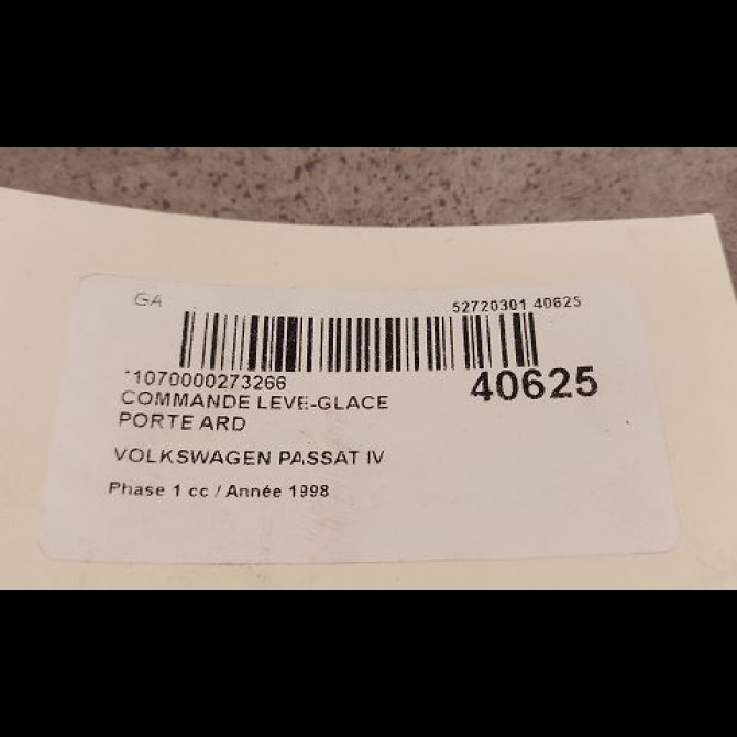 Commande leve-glace porte arrière droite occasion VOLKSWAGEN PASSAT IV Phase 1 10-1996->10-2000 1.9 TDI 110ch 3