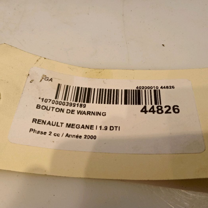 Bouton de warning occasion RENAULT MEGANE I Phase 2 03-1999->06-2003 1.9 DTI 4