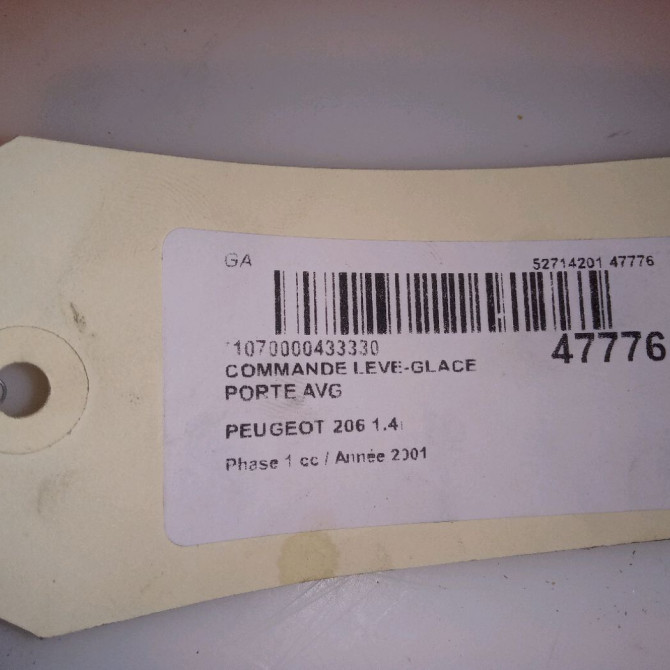 Commande lève-glace porte avant gauche occasion PEUGEOT 206 Phase 1 09-1998->03-2009 1.4i 4