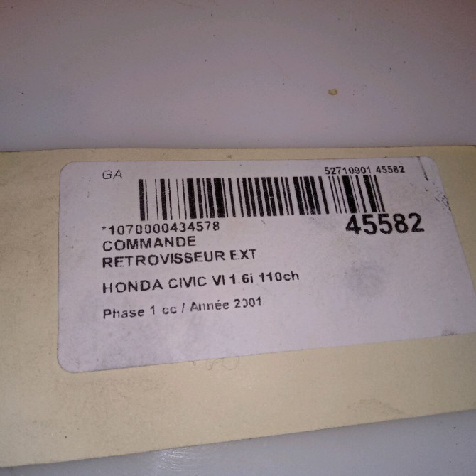 Commande rétroviseurs extérieures électriques occasion HONDA CIVIC VI Phase 1 03-2001->12-2003 1.6i 110ch 35190S5AJ21ZC 4