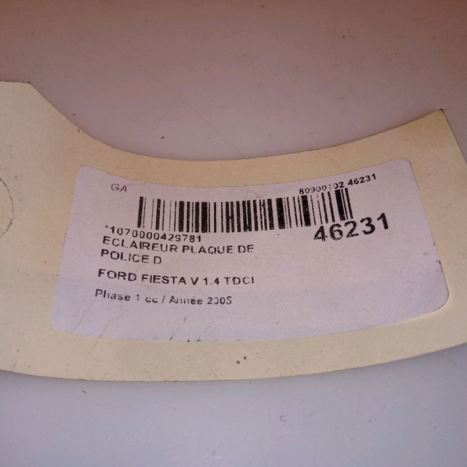 Eclaireur plaque de police d occasion FORD FIESTA V Phase 1 09-2002->10-2005 1.4 TDCI 1332916 3