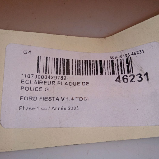 Eclaireur plaque de police g occasion FORD FIESTA V Phase 1 09-2002->10-2005 1.4 TDCI 1332916 3