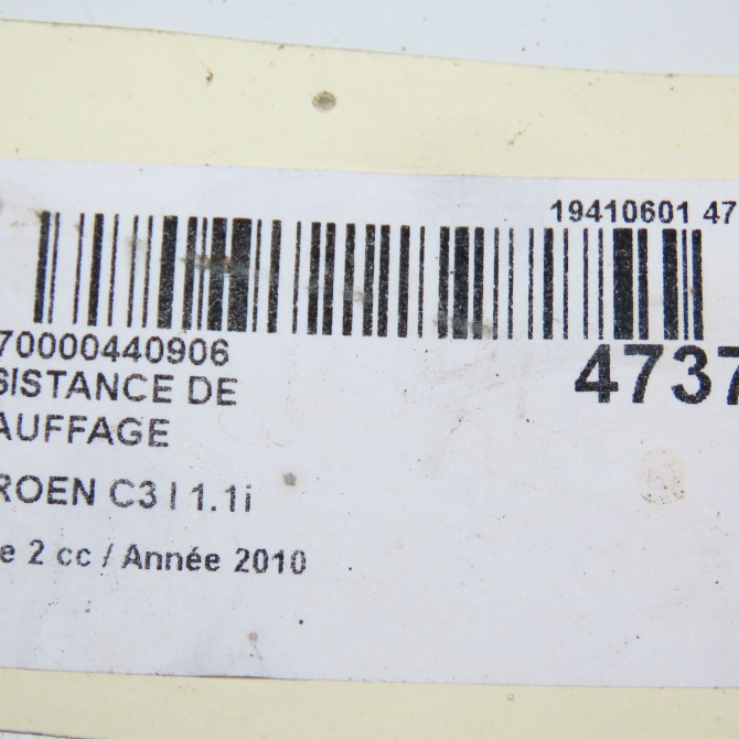 Resistance de chauffage occasion CITROEN C3 I Phase 2 10-2005->12-2010 1.1i 5