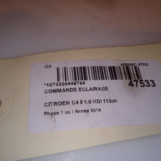 Commande eclairage occasion CITROEN C4 II Phase 1 10-2010->01-2015 1.6 HDI 115ch 4