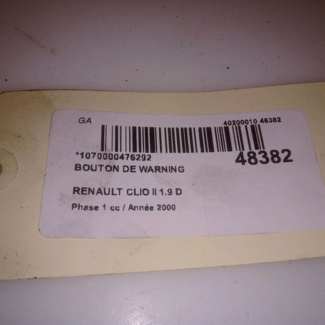 Bouton de warning occasion RENAULT CLIO II Phase 1 03-1998->06-2001 1.9 D 252904482R 5