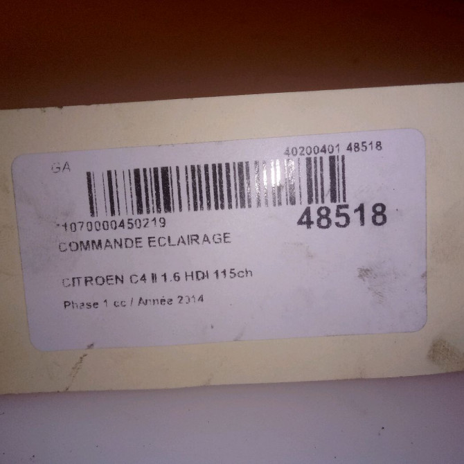 Commande eclairage occasion CITROEN C4 II Phase 1 10-2010->01-2015 1.6 HDI 115ch 4