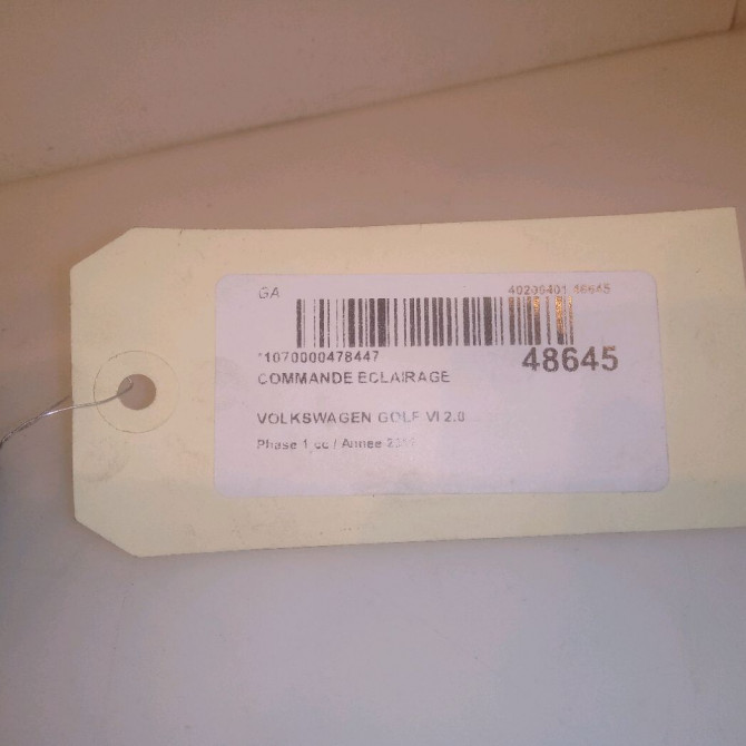 Commande eclairage occasion VOLKSWAGEN GOLF VI Phase 1 10-2008->04-2013 2.0 TDI 140ch 1K0953513H9B9 4
