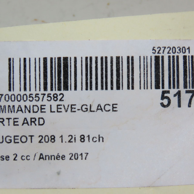 Commande leve-glace porte arrière droite occasion PEUGEOT 208 Phase 2 04-2015->... 1.2i 81ch 98242552ZD 5