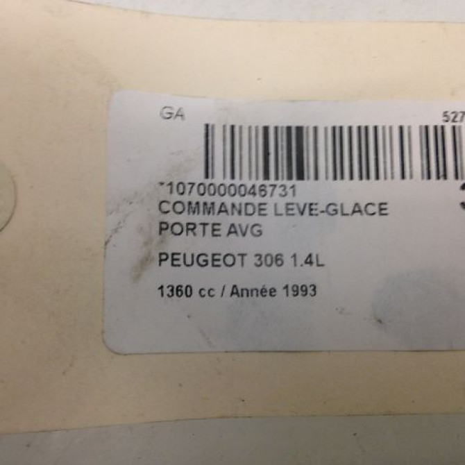 Commande lève-glace porte avant gauche occasion PEUGEOT 306 Phase 1 09-1994->03-1997 1.4i 75ch 6552Y9 5