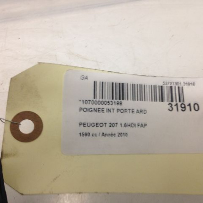 Poignee int porte ard occasion PEUGEOT 207 Phase 1 04-2006->06-2013 1.6 HDI 8v 92ch 9144A4 4