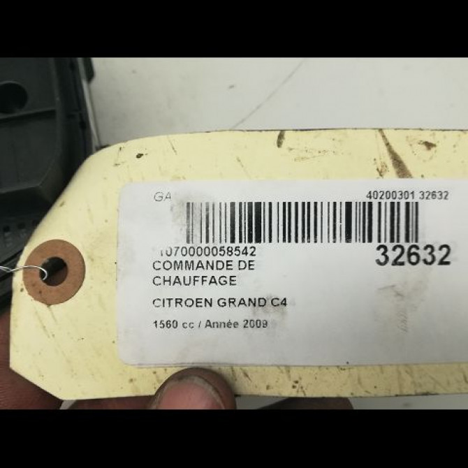 Commande de chauffage occasion CITROEN C4 PICASSO I Phase 1 01-2007->10-2013 1.6 HDi 16v 110ch 3