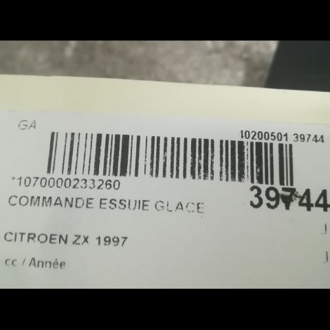 Commande essuie glace occasion CITROEN ZX 6239G6 3