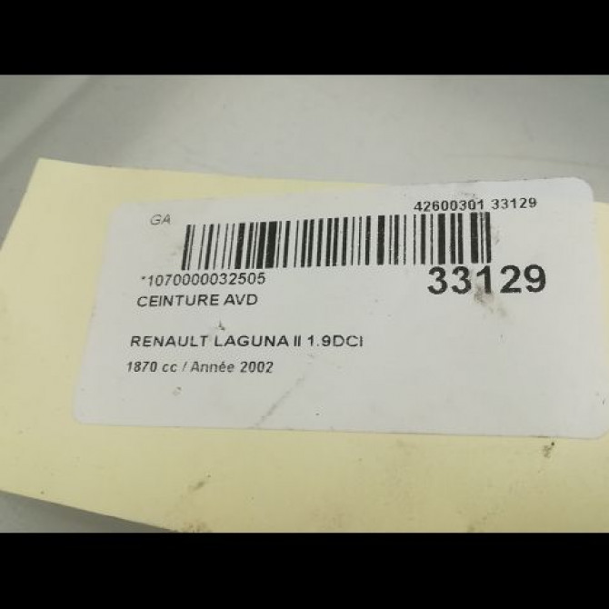 Ceinture avant droite occasion RENAULT LAGUNA II Phase 1 11-2000->03-2005 1.9 DCI 120ch 7701206447 4