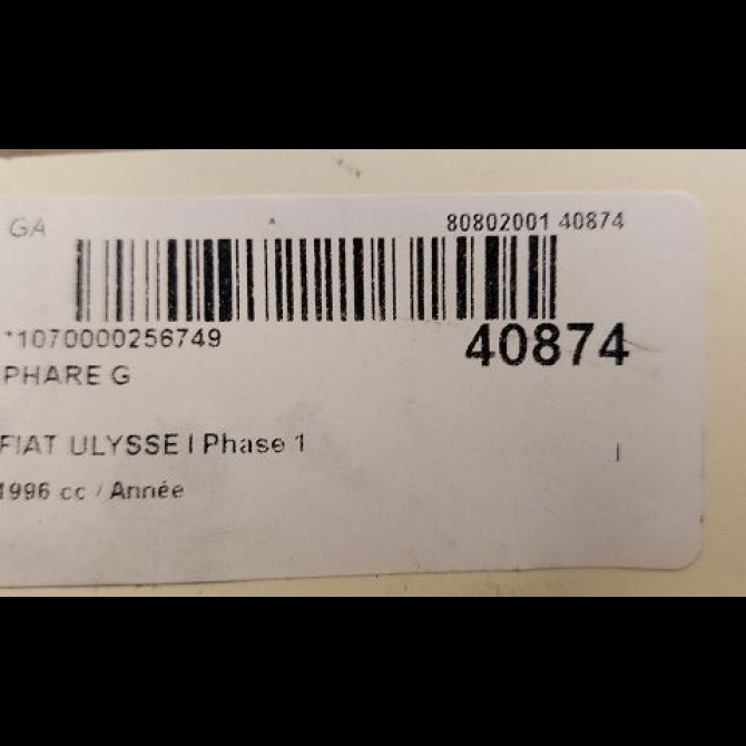 Phare gauche occasion FIAT ULYSSE I Phase 1 02-1995->09-2002 3