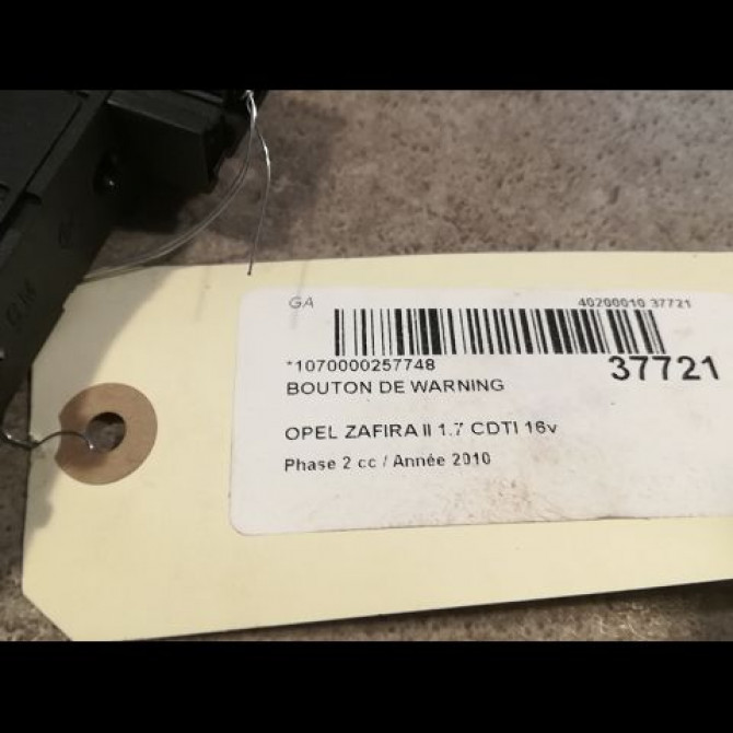 Bouton de warning occasion OPEL ZAFIRA II Phase 2 01-2008->12-2014 1.7 CDTI 16v 110ch 2