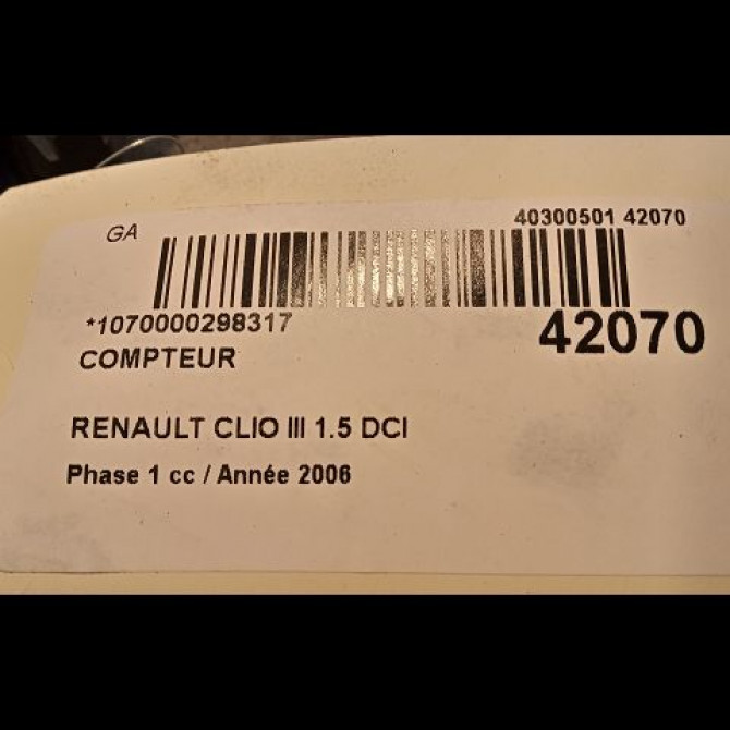 Compteur occasion RENAULT CLIO III Phase 1 09-2005->03-2009 1.5 DCI 85ch 8201031461 3