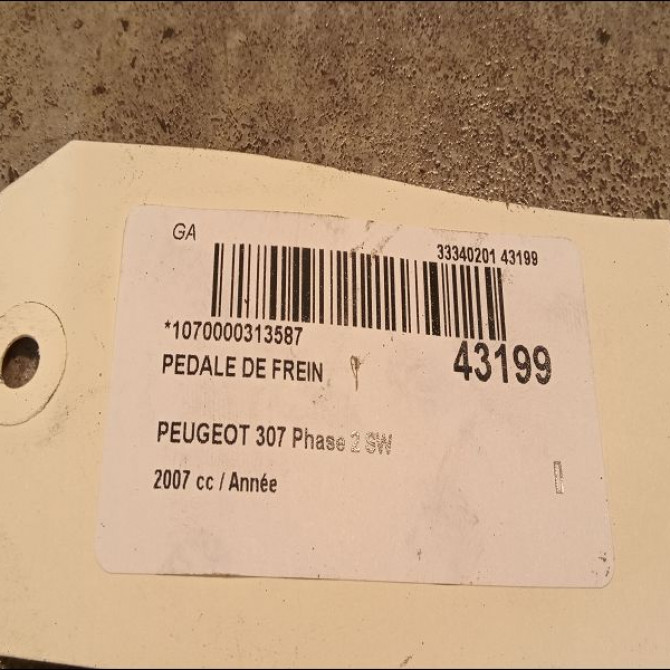 Pedale de frein occasion PEUGEOT 307 Phase 2 SW 06-2005->07-2008 4501N1 2