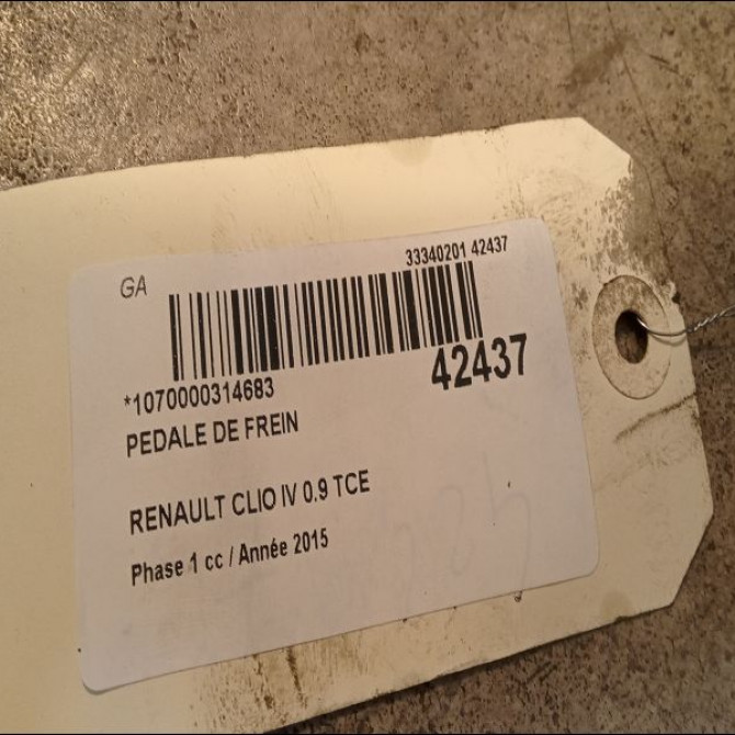 Pedale de frein occasion RENAULT CLIO IV Phase 1 07-2012->... 0.9 TCE 90ch 465013423R 2