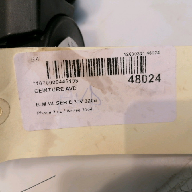 Ceinture avant droite occasion B.M.W. SERIE 3 IV Phase 2 09-2001->03-2005 320d 72118236240 5