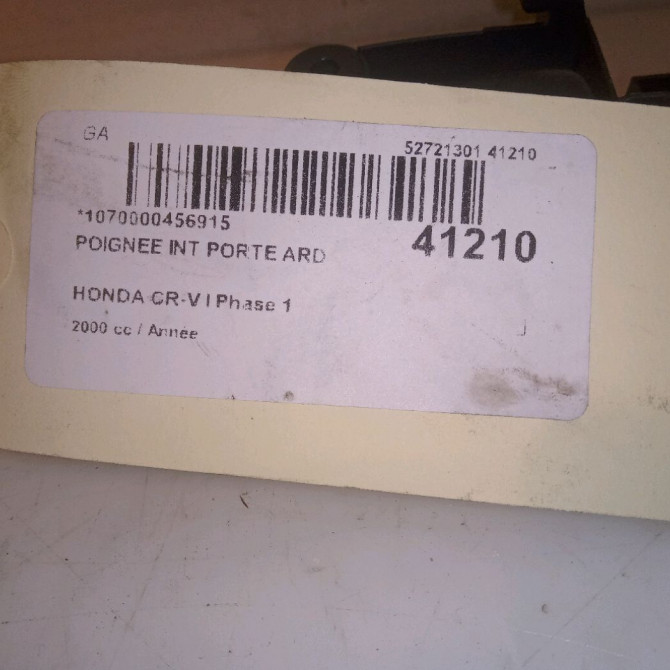 Poignee int porte ard occasion HONDA CR-V I Phase 1 05-1997->10-2002 2.0i 147ch 72625S2G003ZB 5