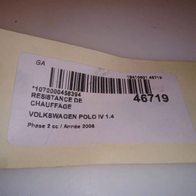 Resistance de chauffage occasion VOLKSWAGEN POLO IV Phase 2 05-2005->09-2009 1.4 TDI 70ch 4
