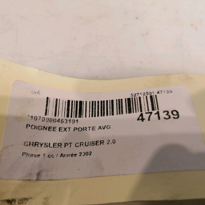 Poignee ext porte avg occasion CHRYSLER PT CRUISER Phase 1 09-2000->12-2005 2.0 141ch 4724913AD 4