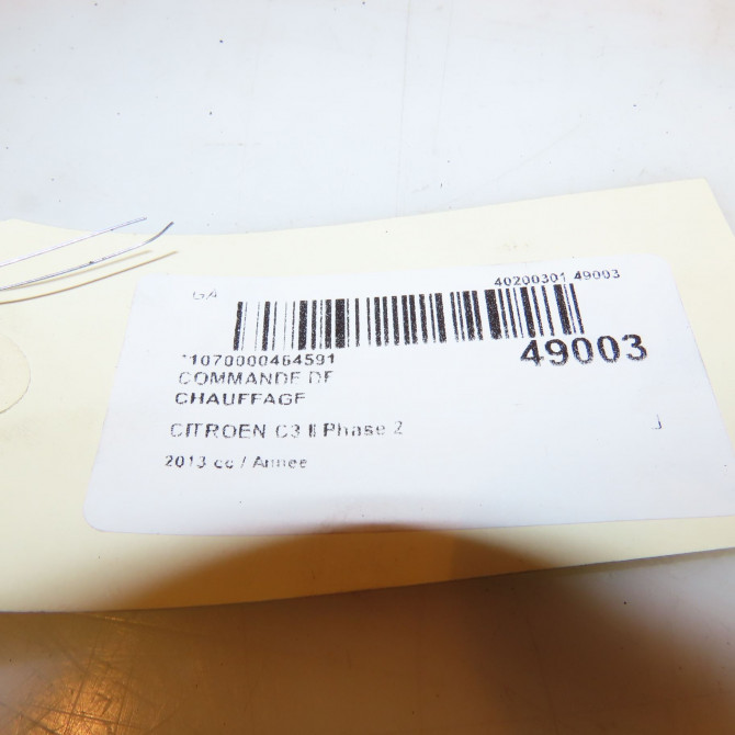 Commande de chauffage occasion CITROEN C3 II Phase 2 03-2013->12-2016 6452W7 4