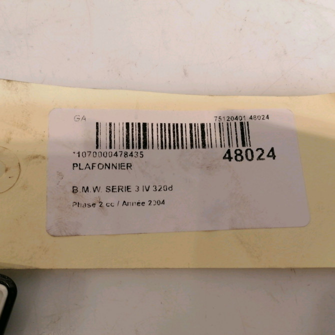 Plafonnier occasion B.M.W. SERIE 3 IV Phase 2 09-2001->03-2005 320d 63316962049 5