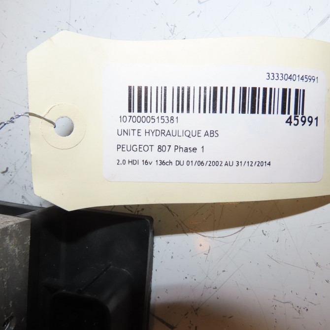 Unité hydraulique ABS occasion PEUGEOT 807 Phase 1 06-2002->12-2014 2.0 HDI 16v 136ch 1606245180 5
