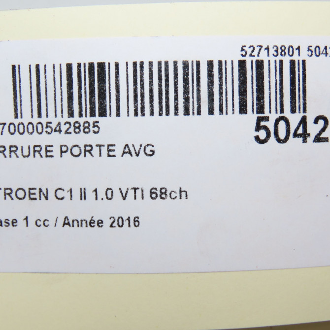 Serrure porte avg occasion CITROEN C1 II Phase 1 06-2014->... 1.0 VTI 68ch B000847080 6